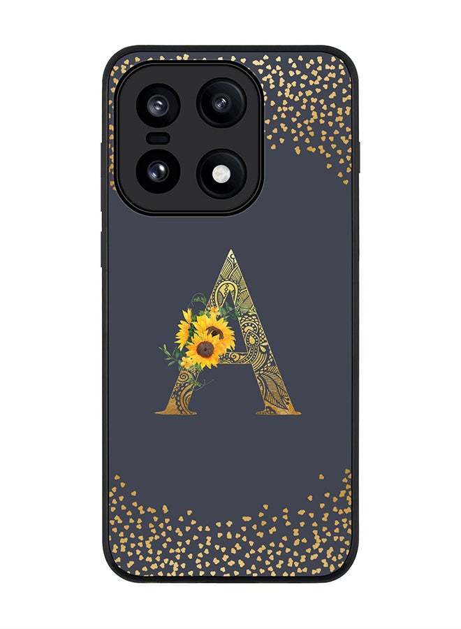 For OnePlus 15 Case,Slim fit Camera Protection, Shockproof Thin Phone cover  - Custom Floral Monogram - A  (Grey )